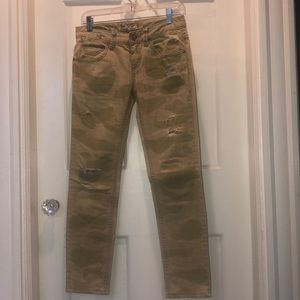 Free People Distressed Camo Jean